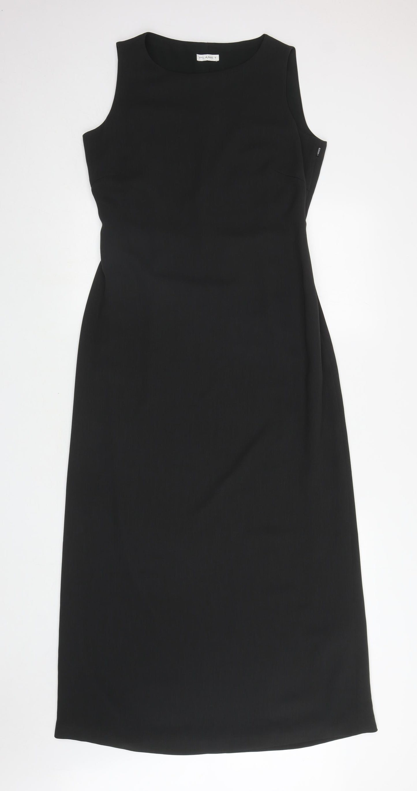 Planet Womens Green Polyester Fit & Flare Size 10 Round Neck Zip