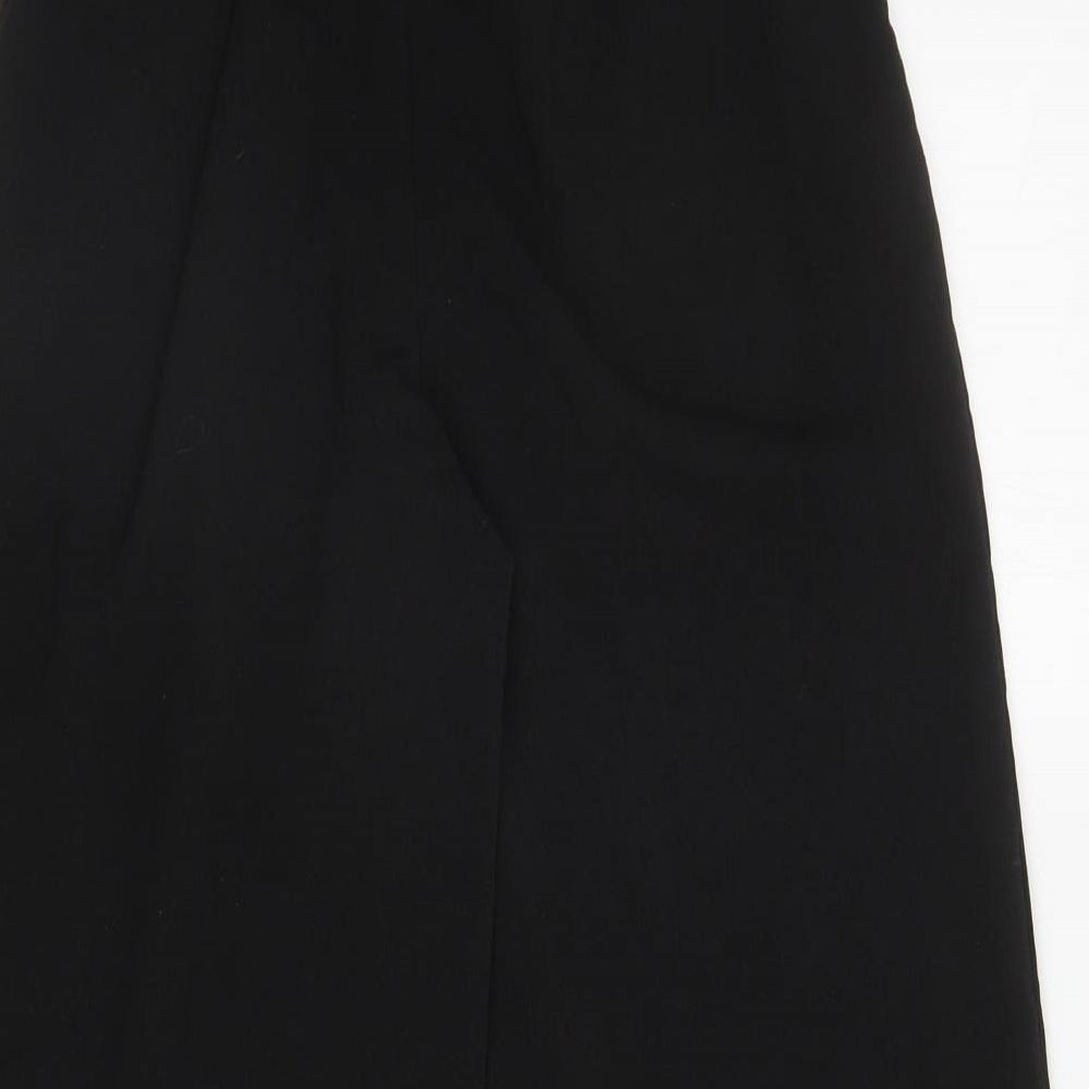 New Look Womens Black Polyester Cropped Trousers Size 8 L20.5 in Regular Tie