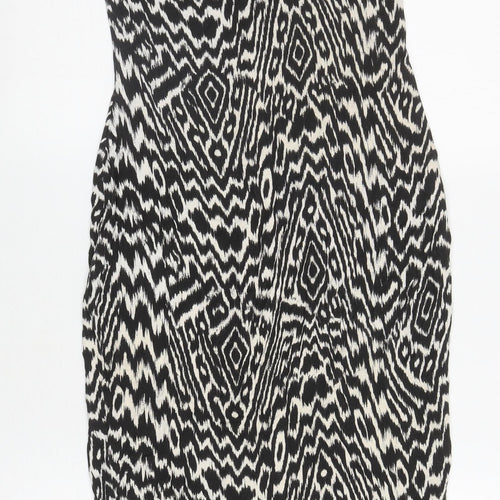 Boohoo Womens White Geometric Viscose Bodycon Size 14 Off the Shoulder Pullover
