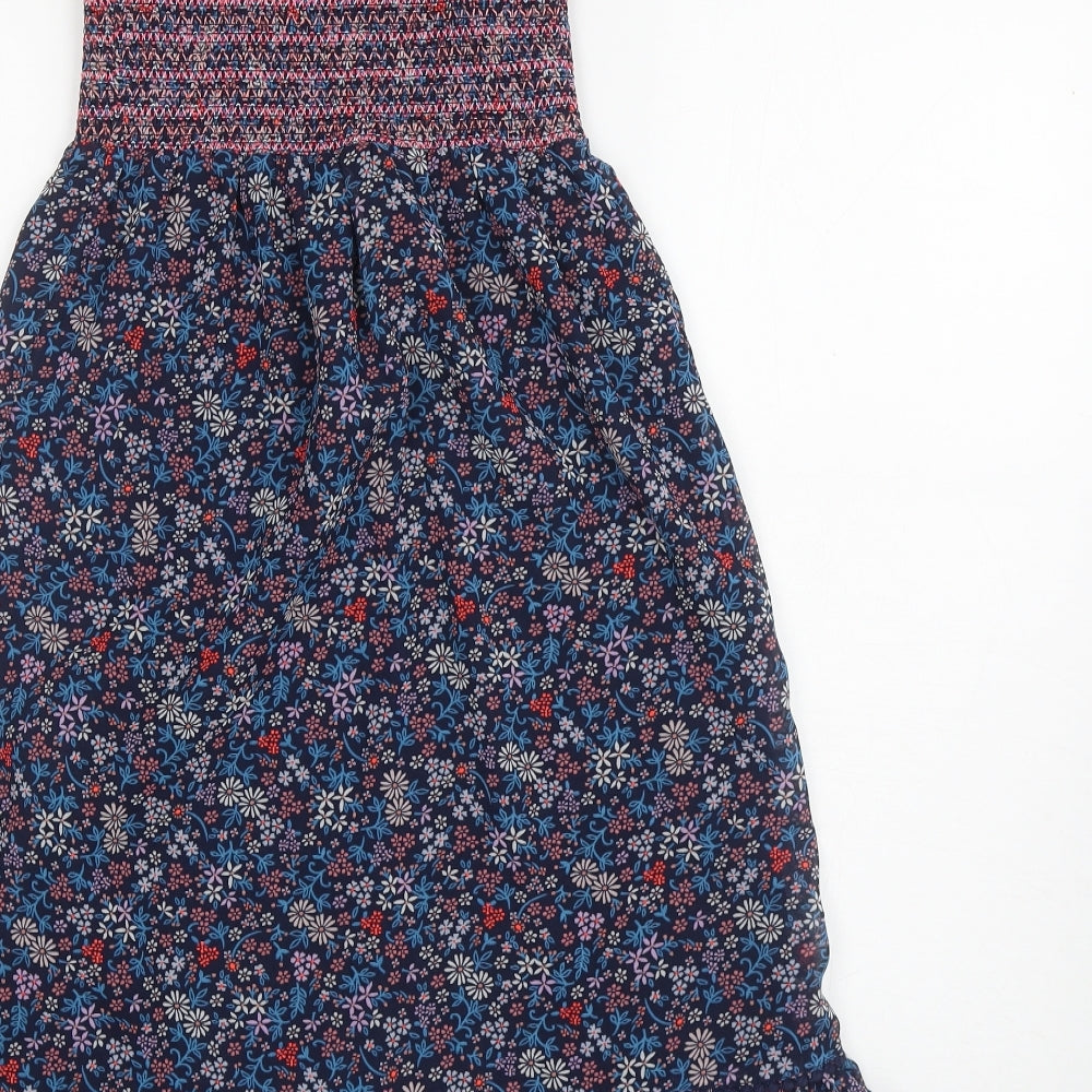 George Girls Multicoloured Floral Polyester Fit & Flare Size 7-8 Years Square Neck Pullover
