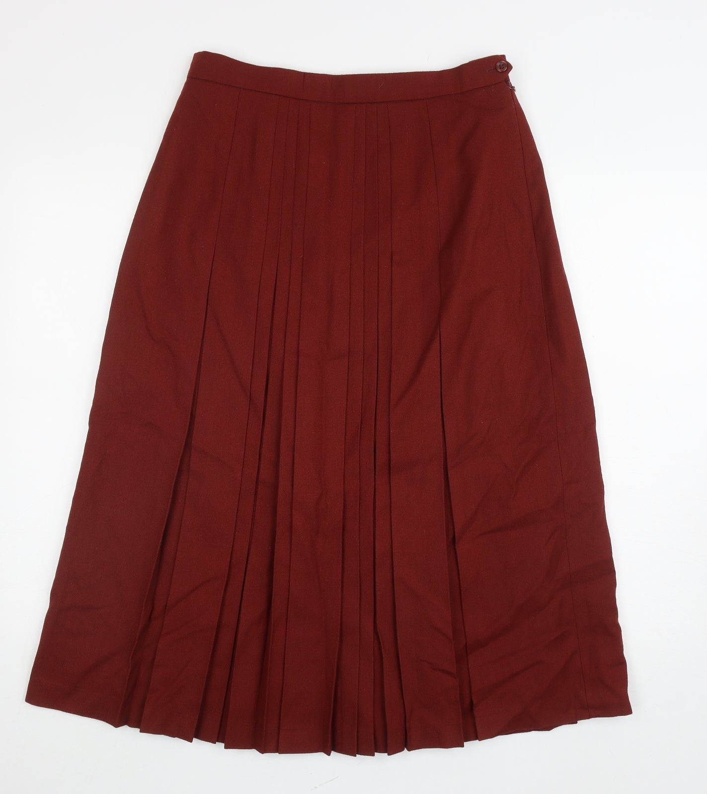 Gor-Ray Womens Red Polyester Pleated Skirt Size 14 Zip