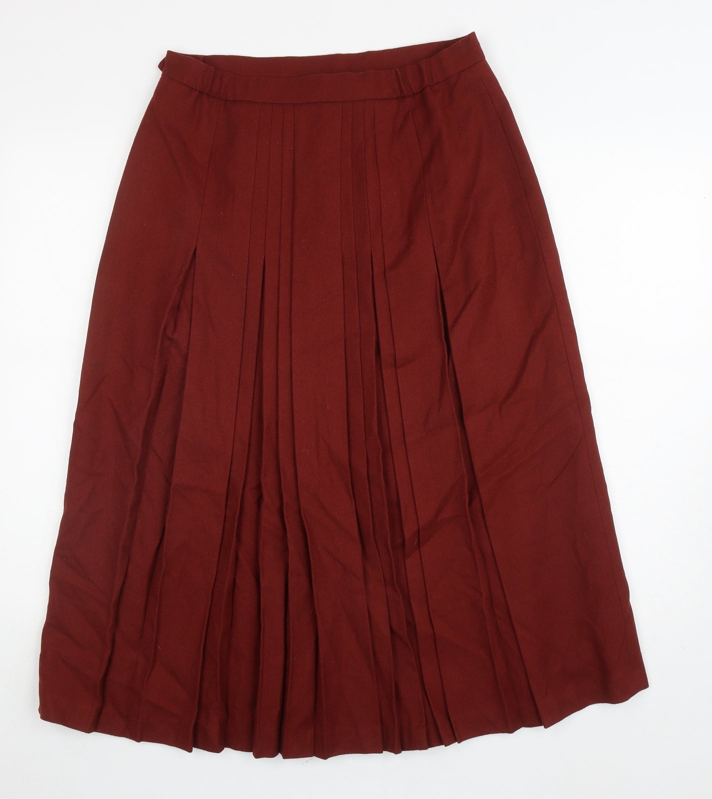 Gor-Ray Womens Red Polyester Pleated Skirt Size 14 Zip