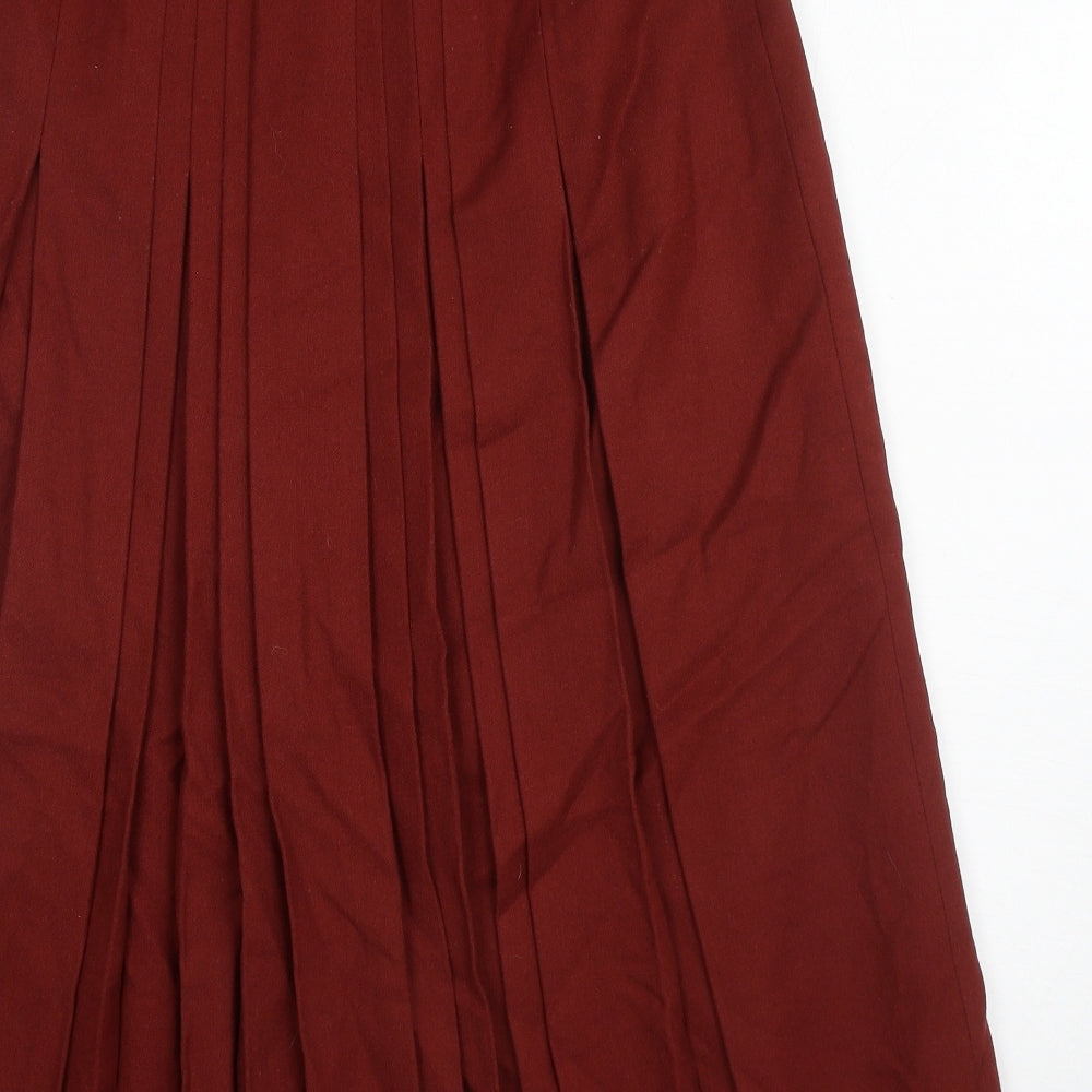 Gor-Ray Womens Red Polyester Pleated Skirt Size 14 Zip