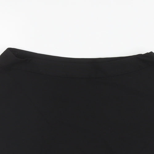 Marks and Spencer Girls Black Polyester Skater Skirt Size 6-7 Years Regular Zip