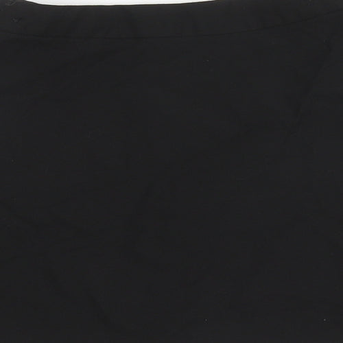 Marks and Spencer Girls Black Polyester Skater Skirt Size 6-7 Years Regular Zip