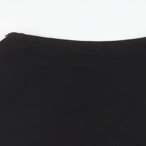Marks and Spencer Girls Black Polyester Skater Skirt Size 6-7 Years Regular Zip