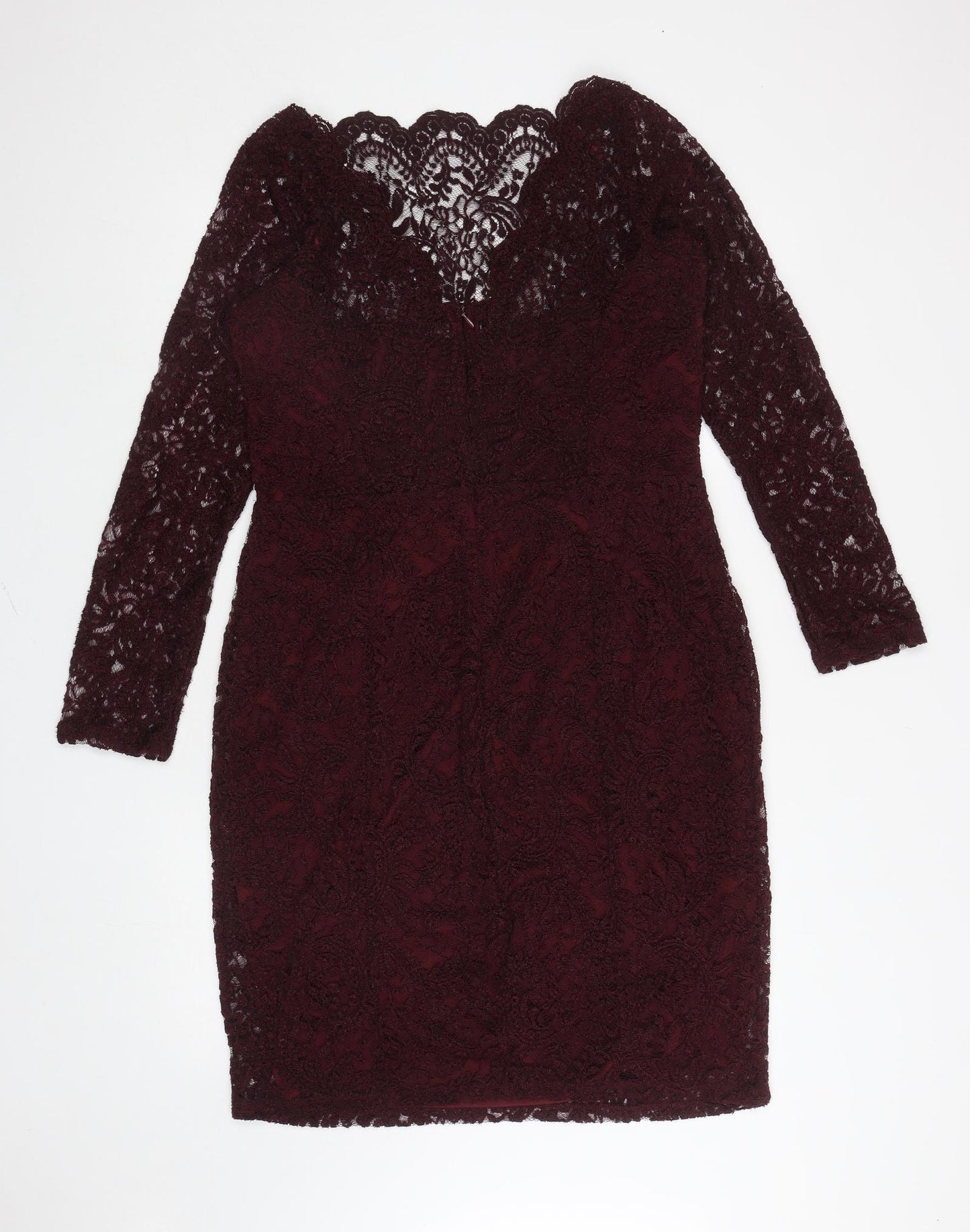 NEXT Womens Purple Polyester Mini Size 18 Square Neck Zip