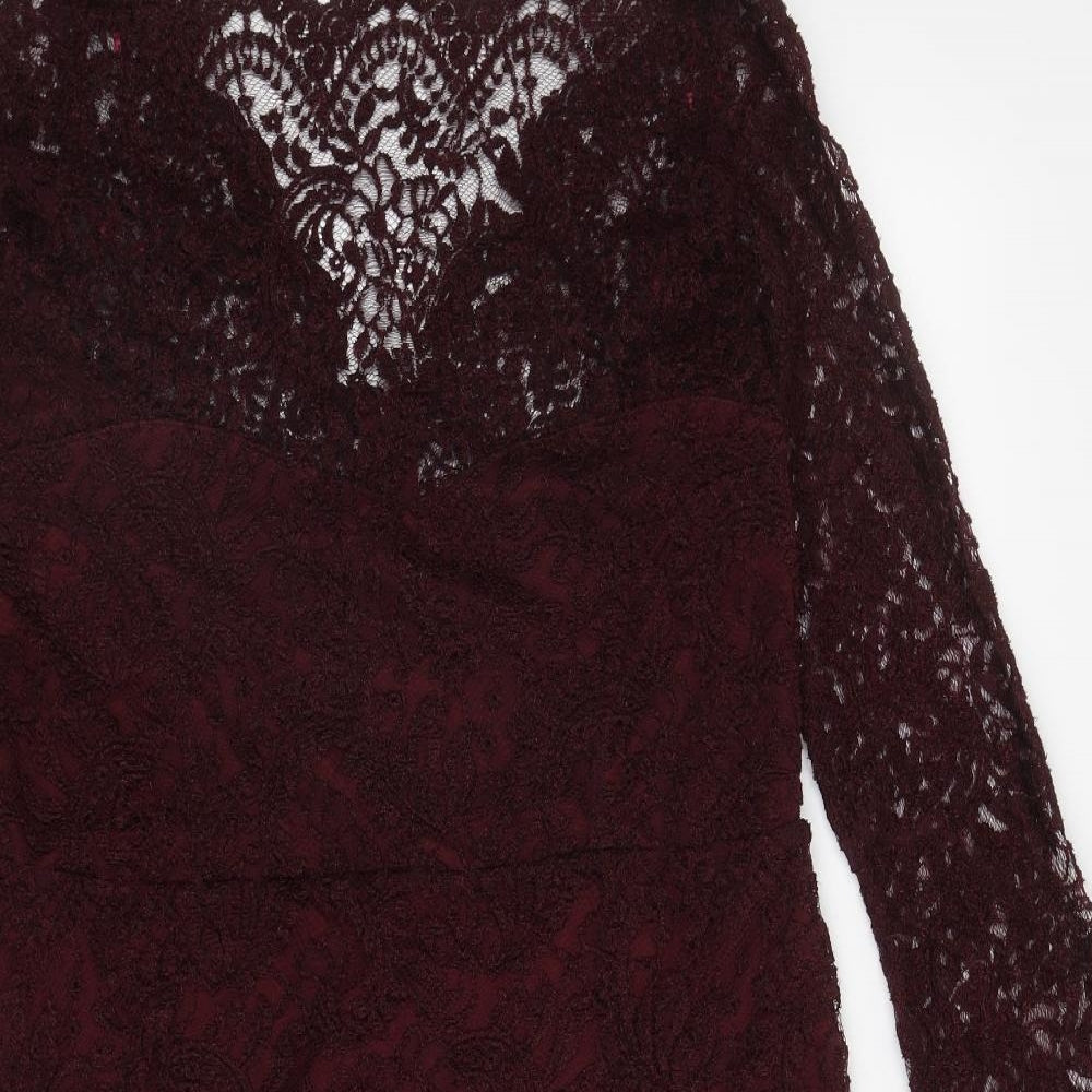 NEXT Womens Purple Polyester Mini Size 18 Square Neck Zip