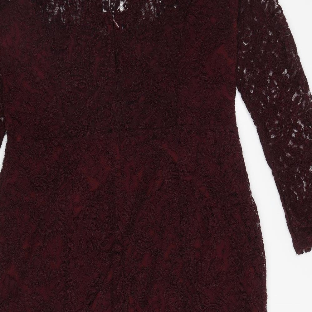 NEXT Womens Purple Polyester Mini Size 18 Square Neck Zip