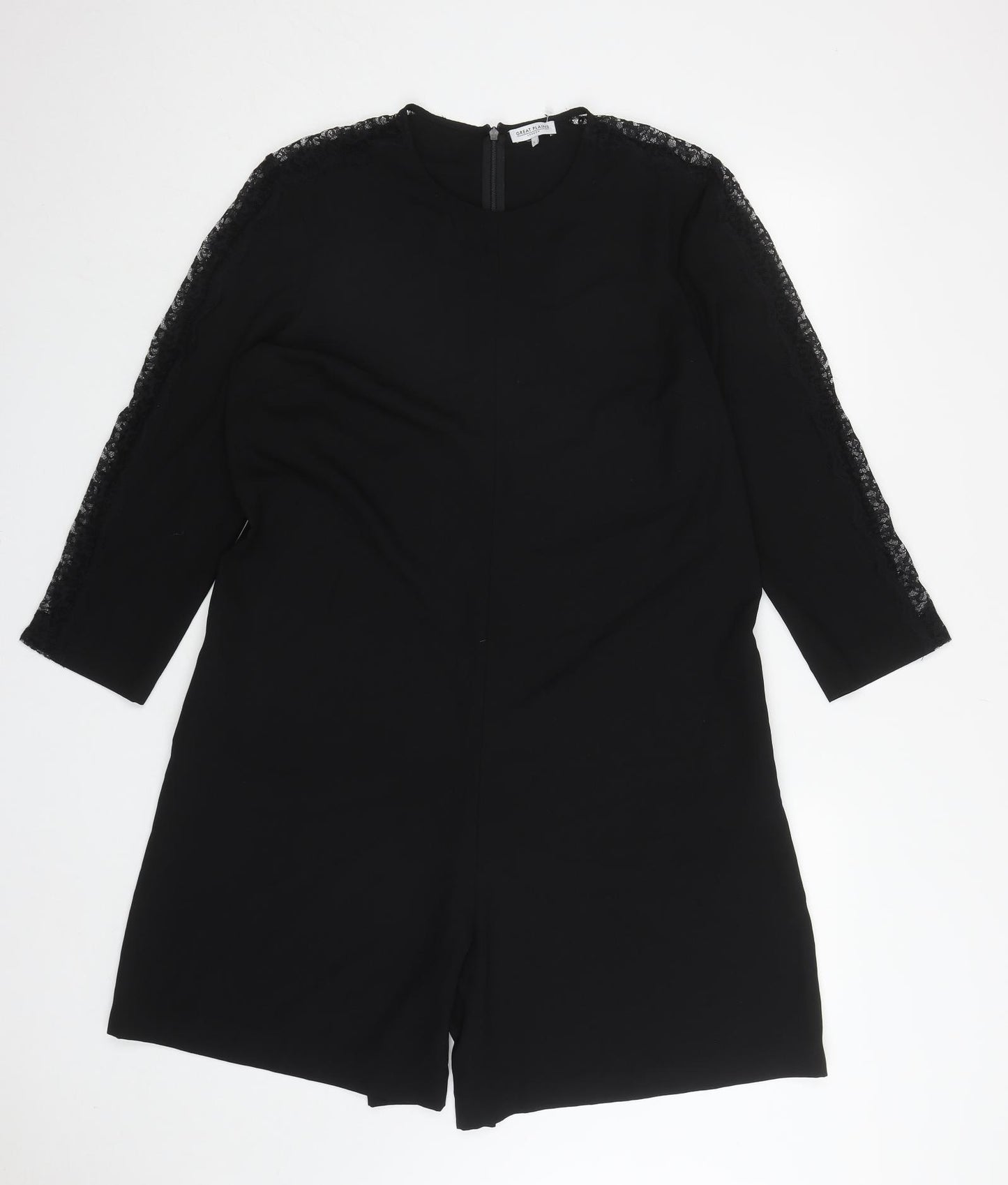 Great Plains Womens Black Polyester Playsuit One-Piece Size L L5 in Zip
