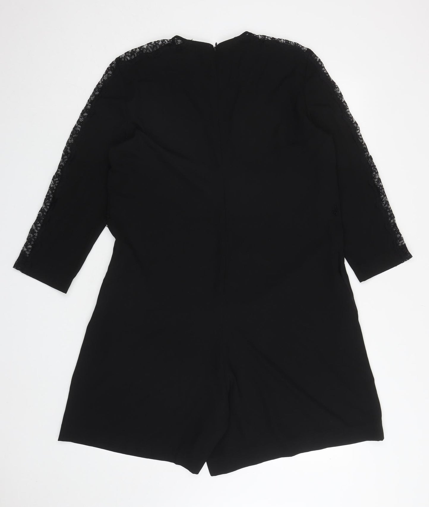 Great Plains Womens Black Polyester Playsuit One-Piece Size L L5 in Zip