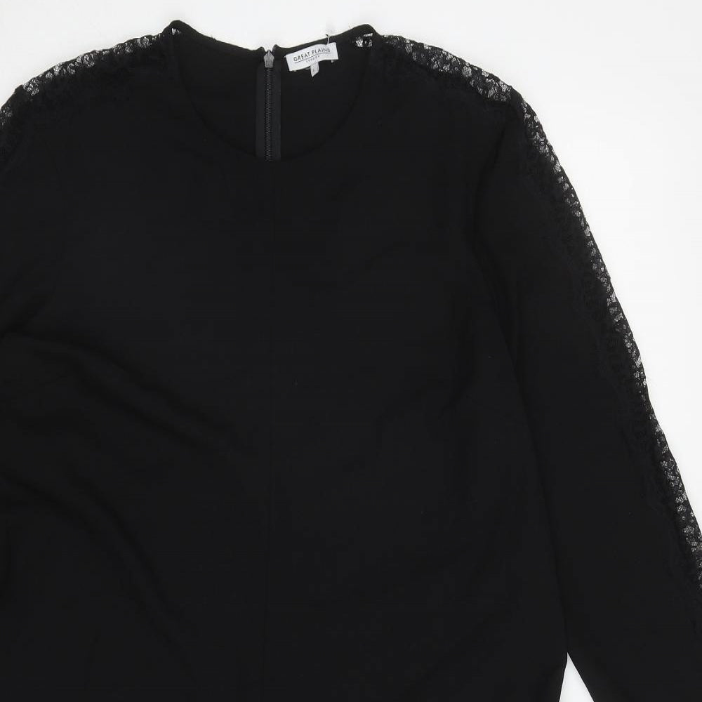 Great Plains Womens Black Polyester Playsuit One-Piece Size L L5 in Zip