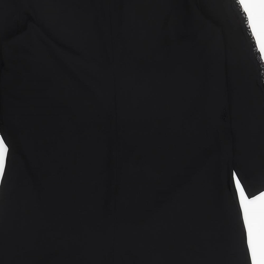 Great Plains Womens Black Polyester Playsuit One-Piece Size L L5 in Zip