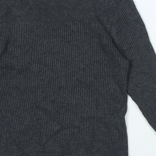 Marks and Spencer Womens Grey Round Neck Viscose Pullover Jumper Size 14