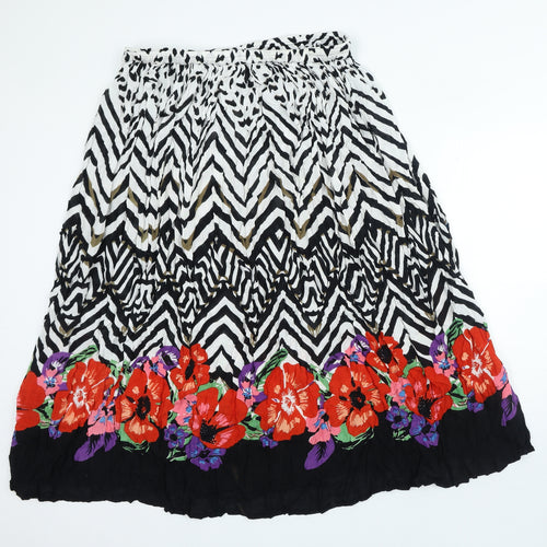 Mitzy Womens Multicoloured Geometric Polyester A-Line Skirt Size L