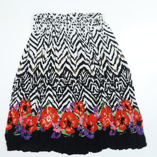 Mitzy Womens Multicoloured Geometric Polyester A-Line Skirt Size L