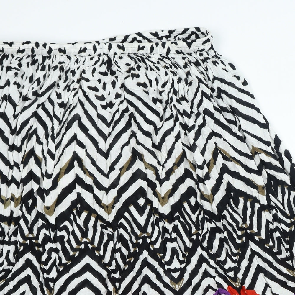 Mitzy Womens Multicoloured Geometric Polyester A-Line Skirt Size L