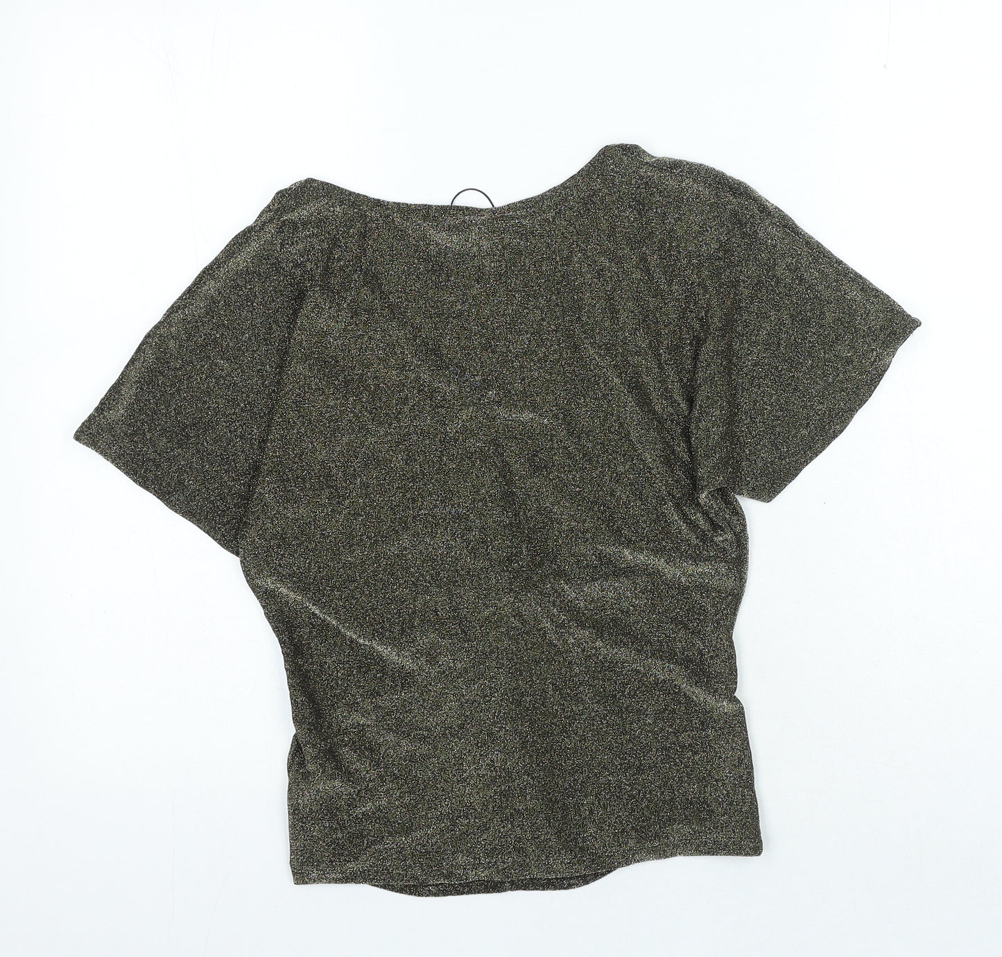 Marks and Spencer Womens Gold Polyimide Basic Blouse Size XS V-Neck