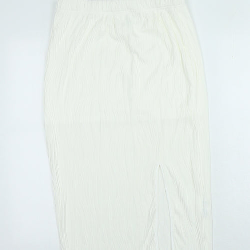 Loness Womens Ivory Polyester Straight & Pencil Skirt Size L
