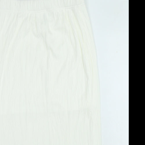 Loness Womens Ivory Polyester Straight & Pencil Skirt Size L