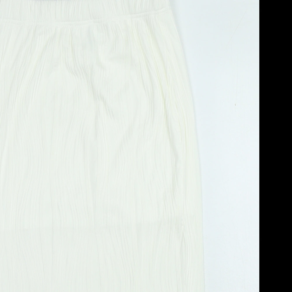 Loness Womens Ivory Polyester Straight & Pencil Skirt Size L