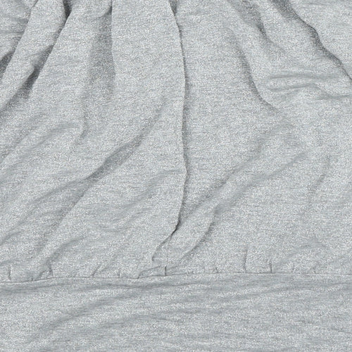 Dorothy Perkins Womens Silver Viscose Basic Blouse Size 12 Off the Shoulder
