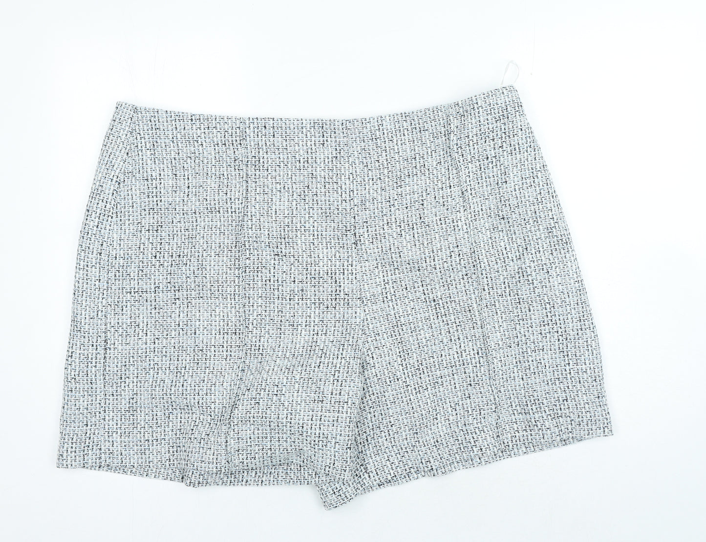 Marks and Spencer Womens Blue Polyester Cut-Off Shorts Size 22 Regular Zip