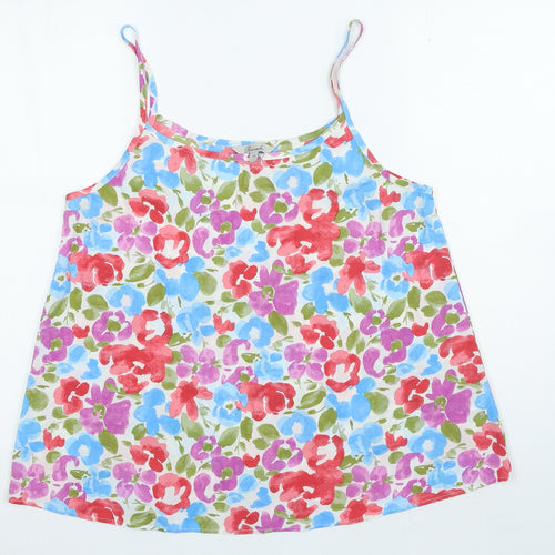 Peacocks Womens Multicoloured Floral Polyester Camisole Blouse Size 14 Round Neck