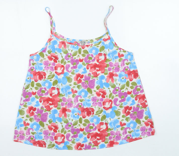 Peacocks Womens Multicoloured Floral Polyester Camisole Blouse Size 14 Round Neck