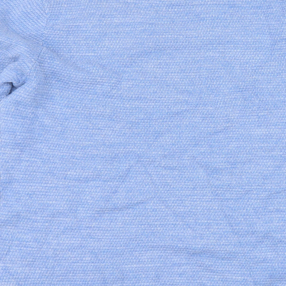 Marks and Spencer Mens Blue Round Neck Cotton Pullover Jumper Size S