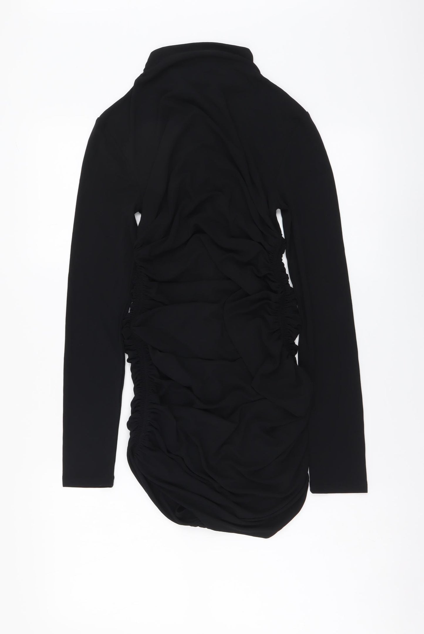 Zara Womens Black Polyester Mini Size M Mock Neck Pullover