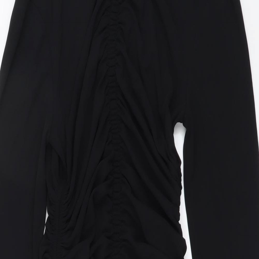 Zara Womens Black Polyester Mini Size M Mock Neck Pullover