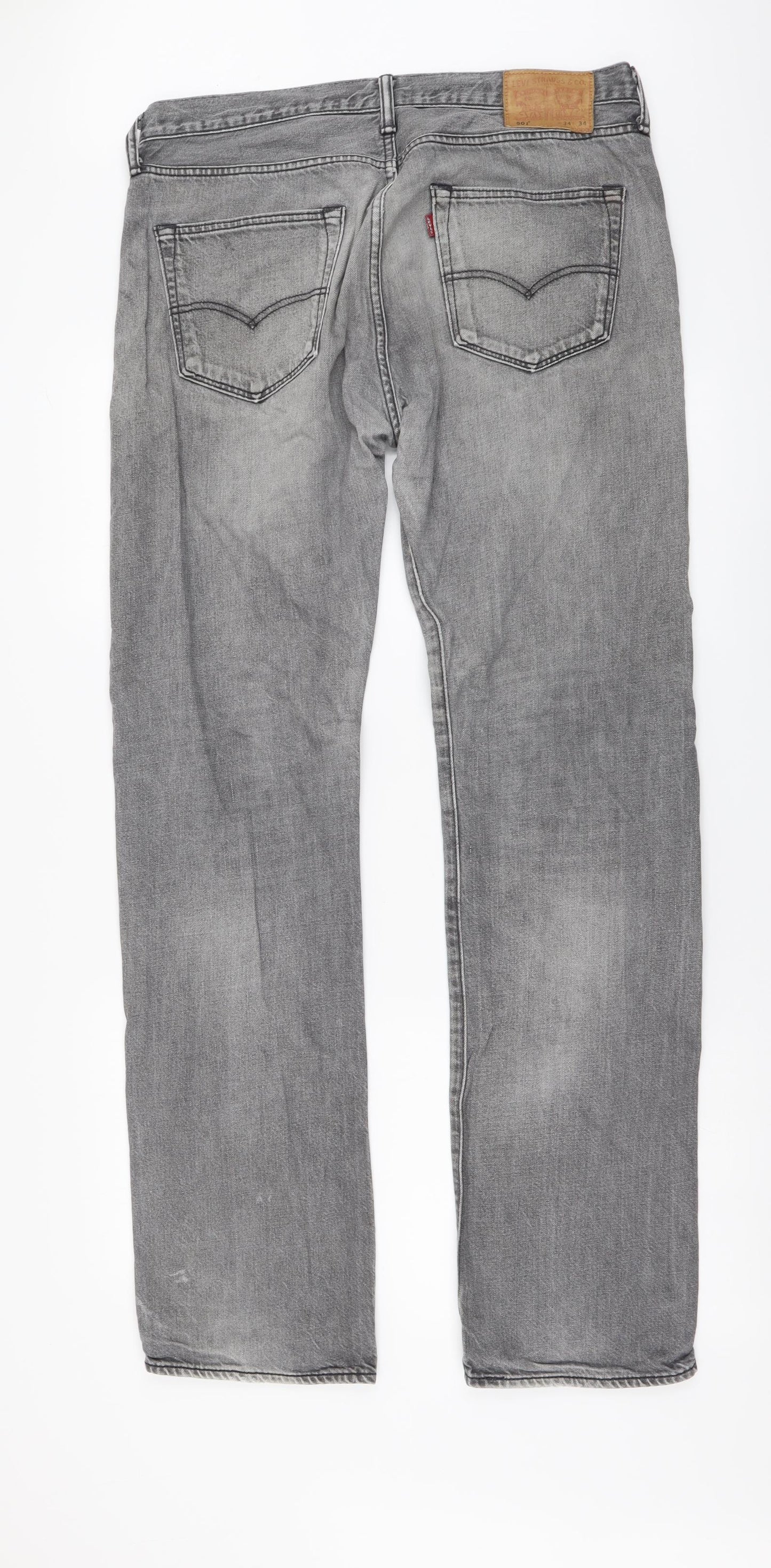 Levi's Mens Grey Cotton Skinny Jeans Size 34 in L34 in Regular Button