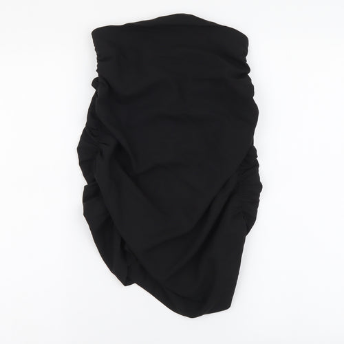 AsYou Womens Black Polyester Mini Skirt Size 8 Zip