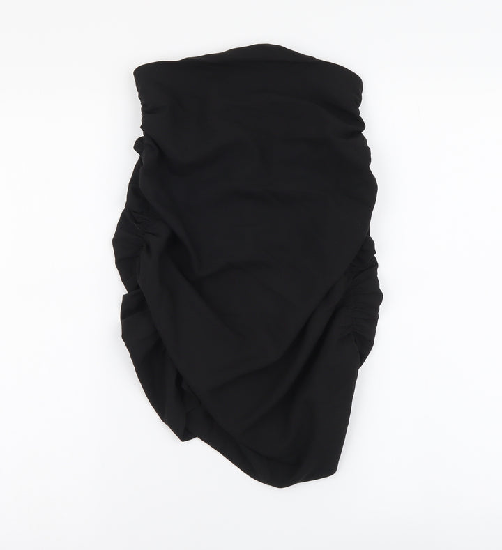 AsYou Womens Black Polyester Mini Skirt Size 8 Zip