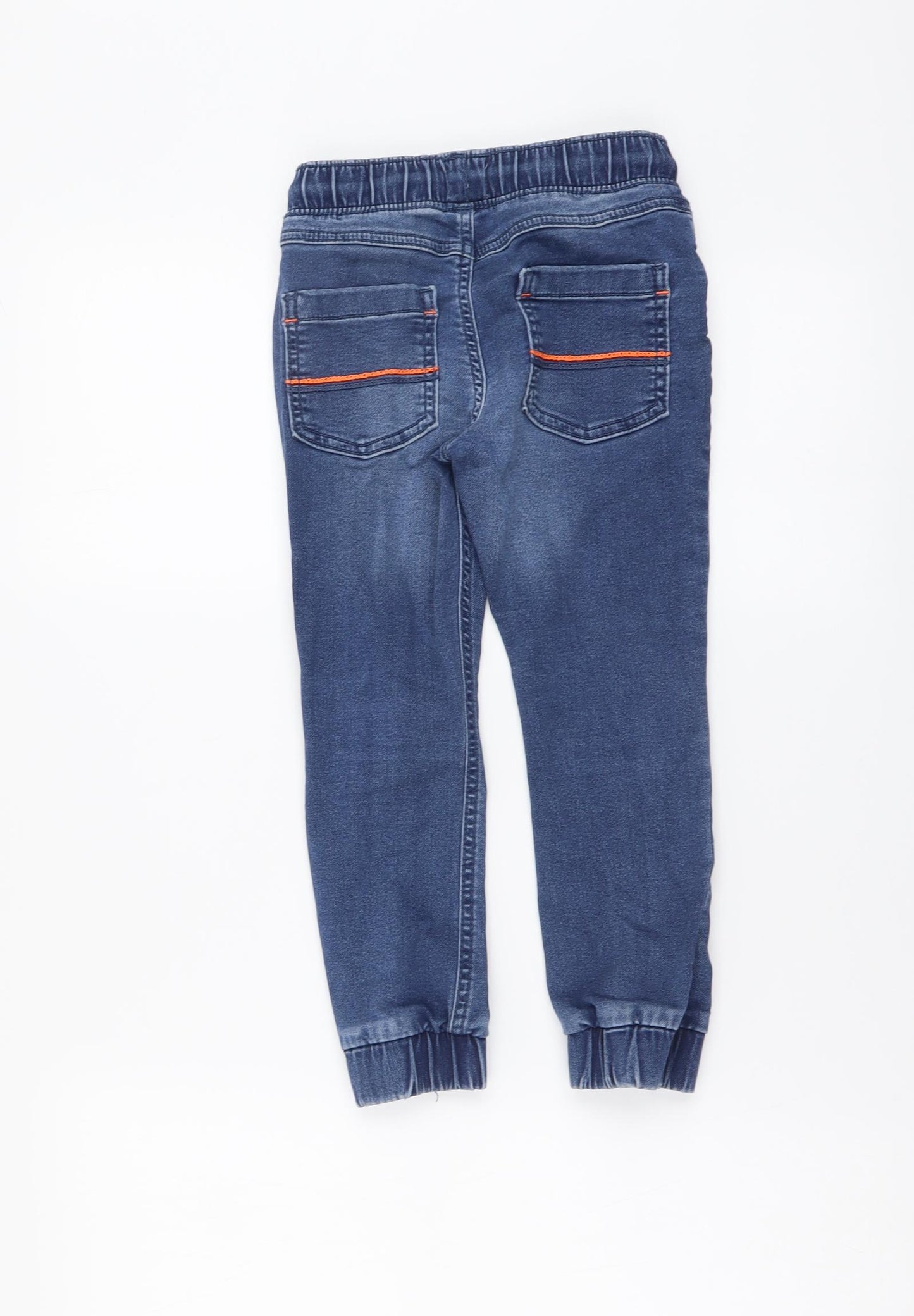 F&F Boys Blue Cotton Jegging Jeans Size 4-5 Years Regular Drawstring