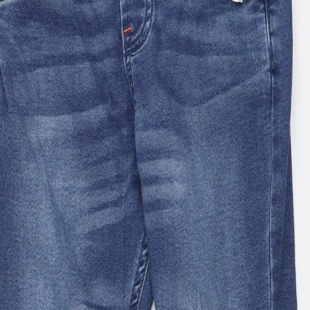 F&F Boys Blue Cotton Jegging Jeans Size 4-5 Years Regular Drawstring