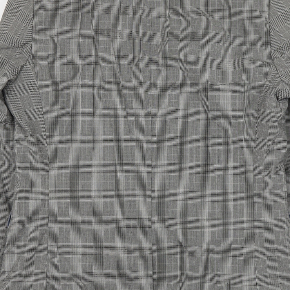 NEXT Mens Grey Plaid Cotton Jacket Suit Jacket Size L