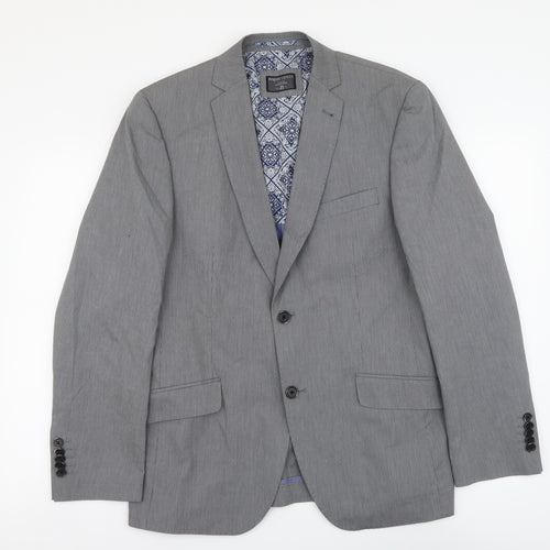 Angelo Litrico Mens Grey Polyester 3 Piece Suit Jacket Size M