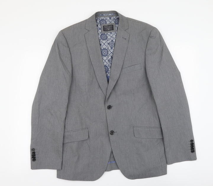 Angelo Litrico Mens Grey Polyester 3 Piece Suit Jacket Size M