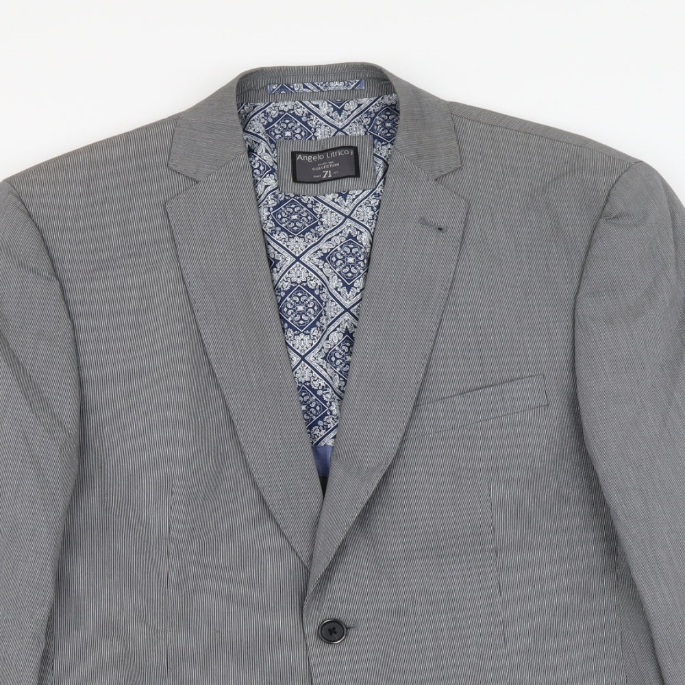 Angelo Litrico Mens Grey Polyester 3 Piece Suit Jacket Size M