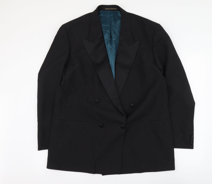 Marks and Spencer Mens Black Polyester Jacket Suit Jacket Size M