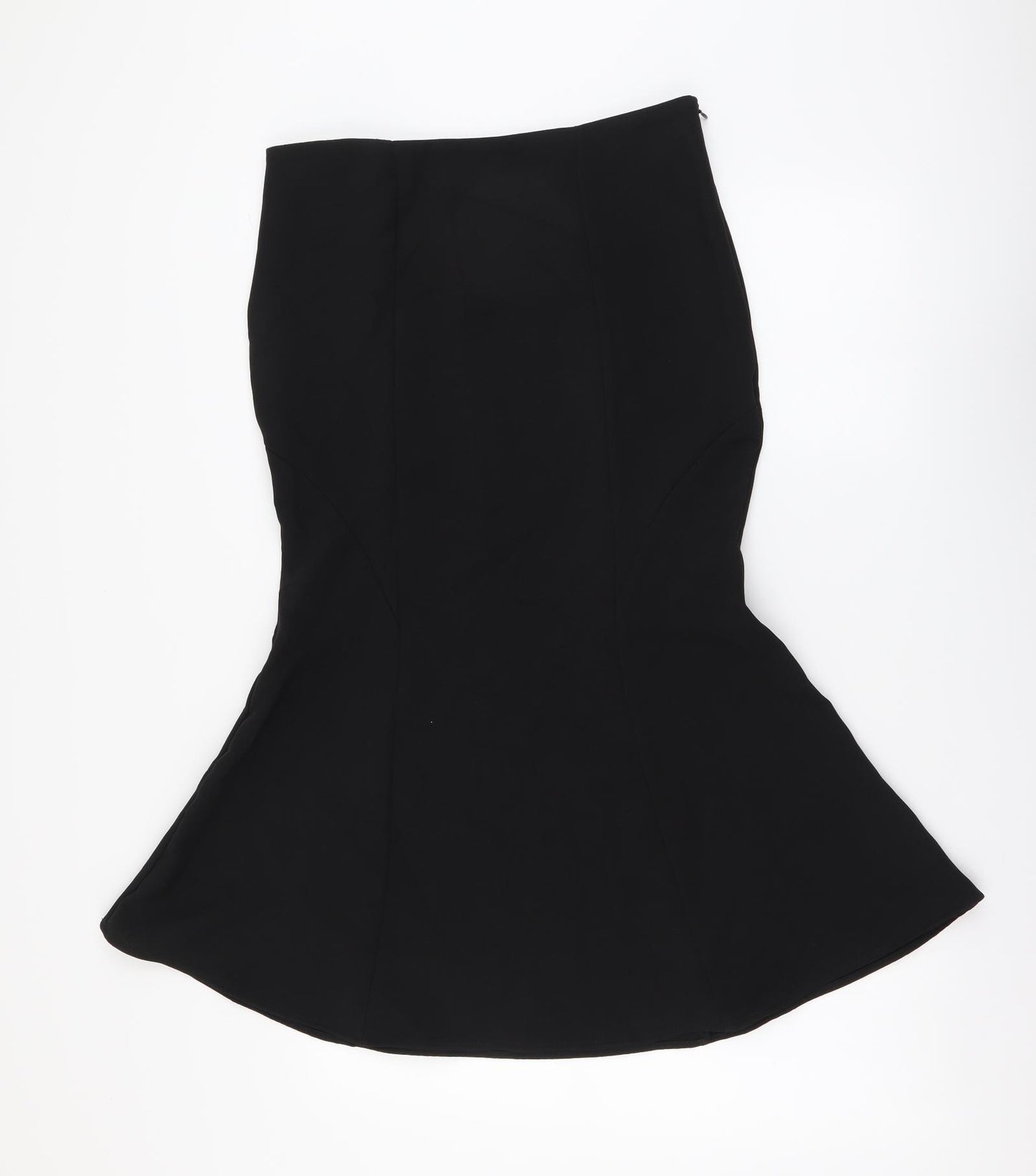 Zara Womens Black Polyester Trumpet Skirt Size M Zip