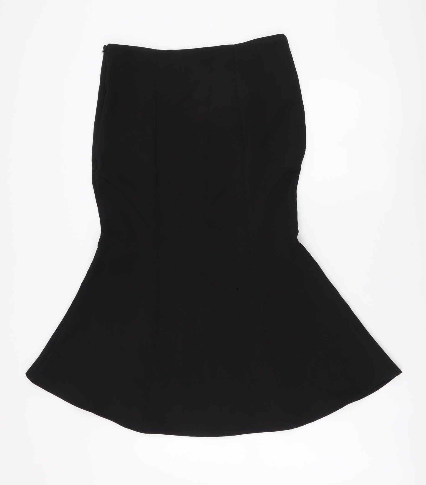 Zara Womens Black Polyester Trumpet Skirt Size M Zip
