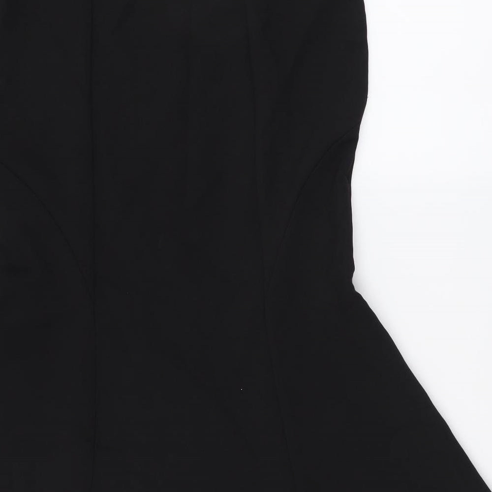 Zara Womens Black Polyester Trumpet Skirt Size M Zip