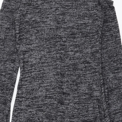 PARISIAN SIGNATURE Womens Grey Viscose Bodycon Size 8 Mock Neck Pullover - Cold Shoulder