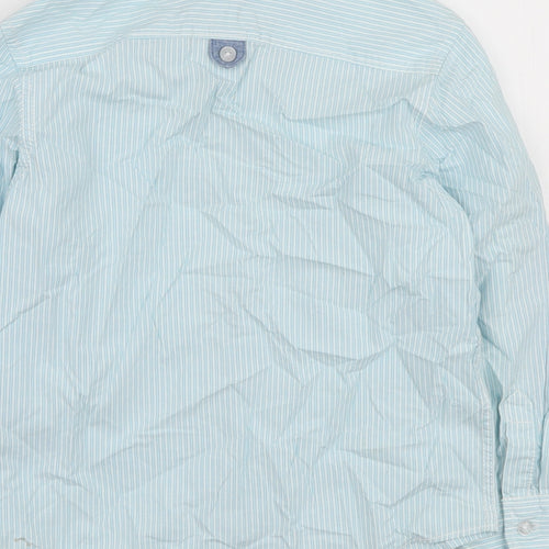 Rebel Boys Blue Striped Cotton Jersey Button-Up Size 6-7 Years Collared Button