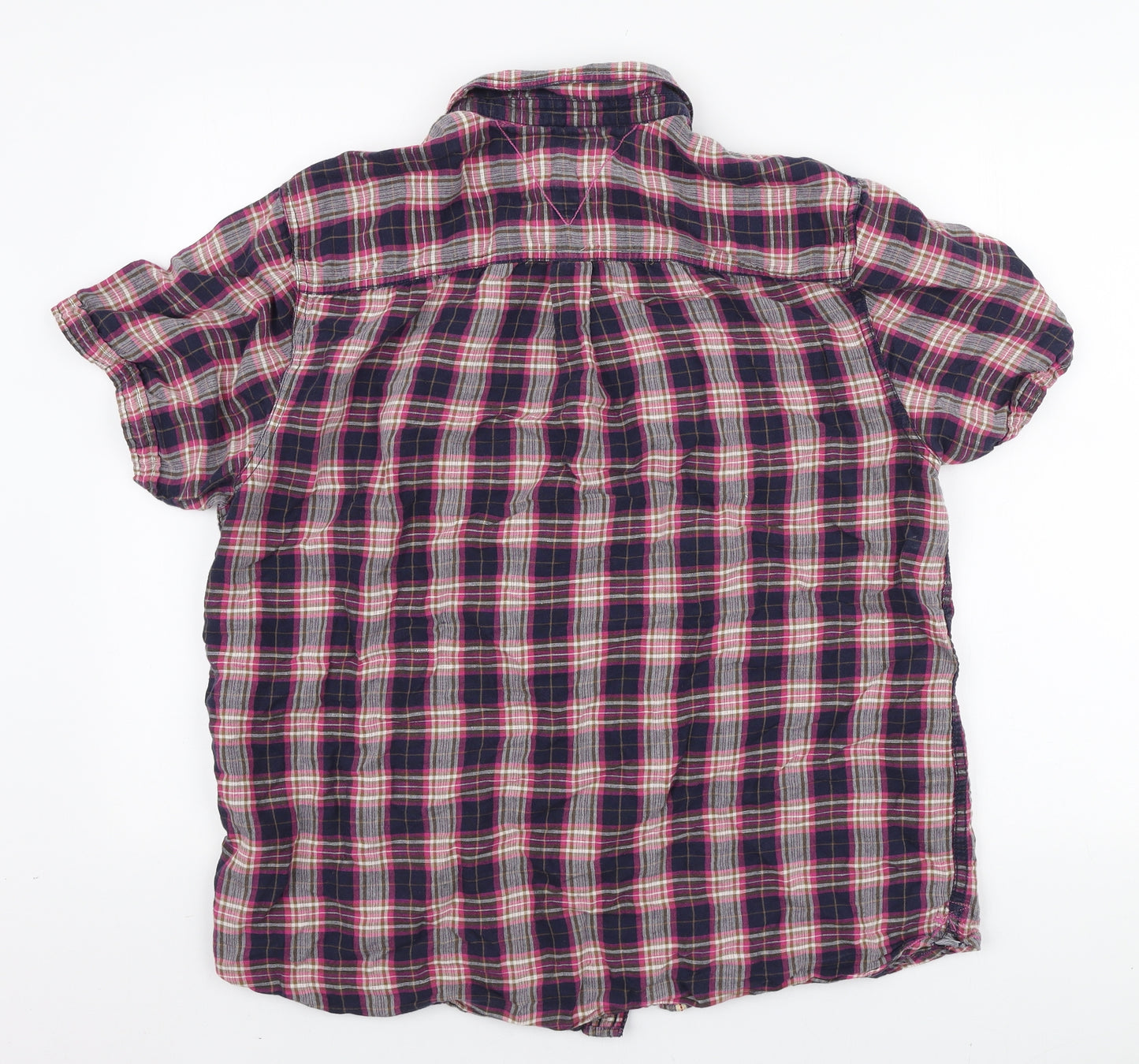 White Stuff Womens Purple Plaid Cotton Basic Button-Up Size L Collared