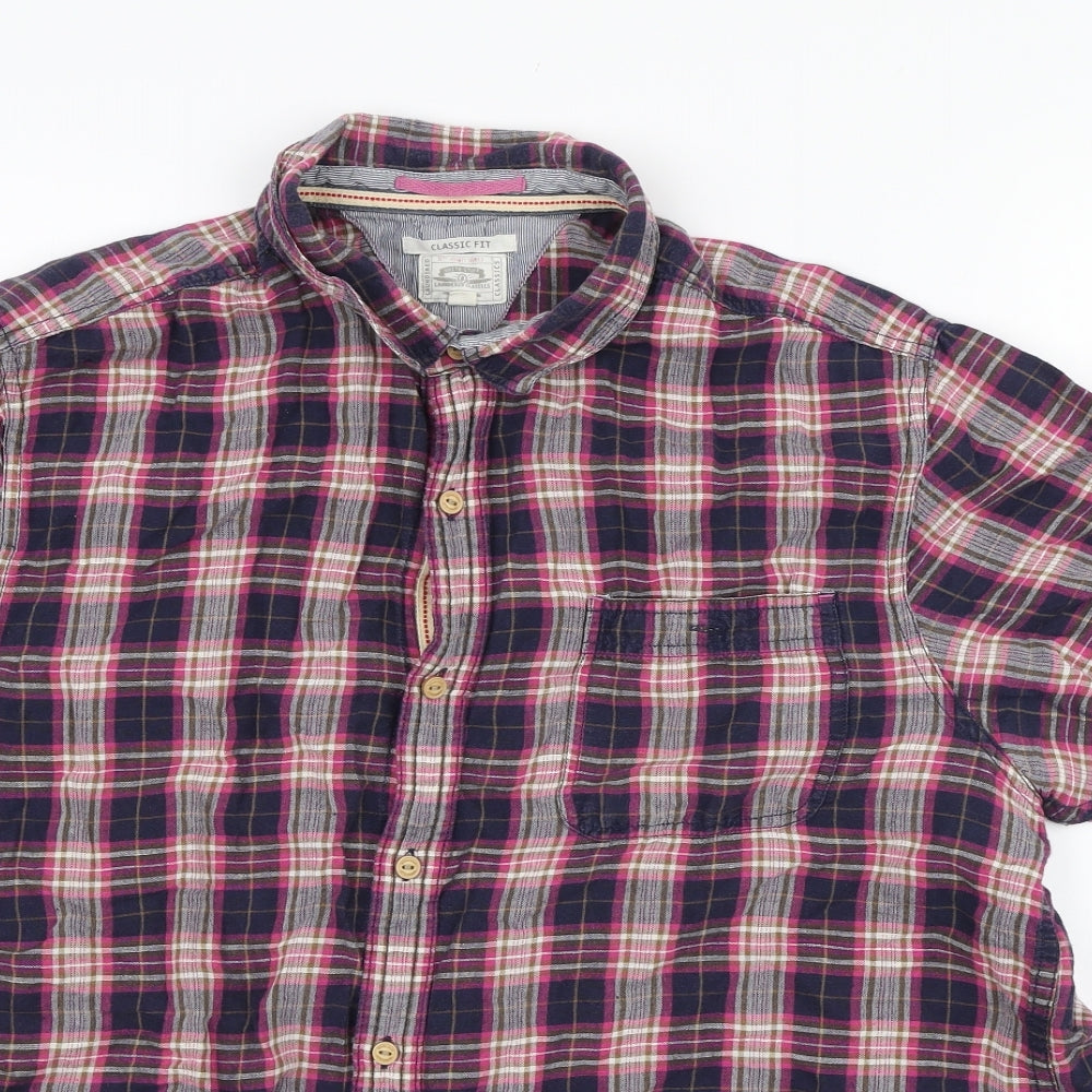White Stuff Womens Purple Plaid Cotton Basic Button-Up Size L Collared