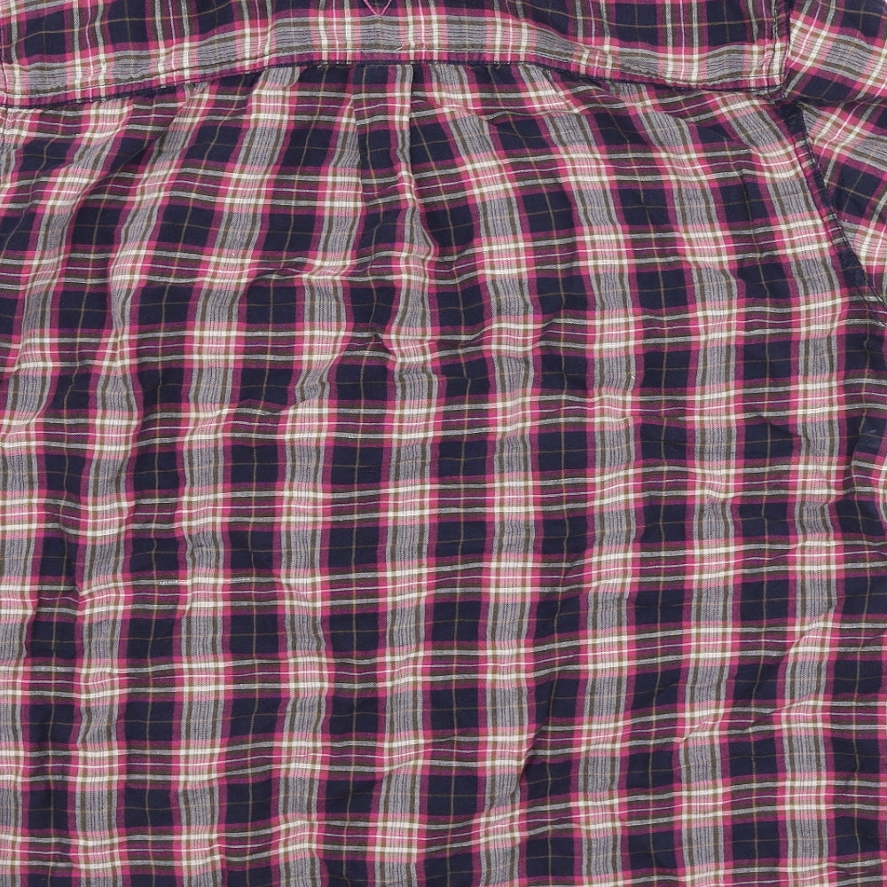 White Stuff Womens Purple Plaid Cotton Basic Button-Up Size L Collared